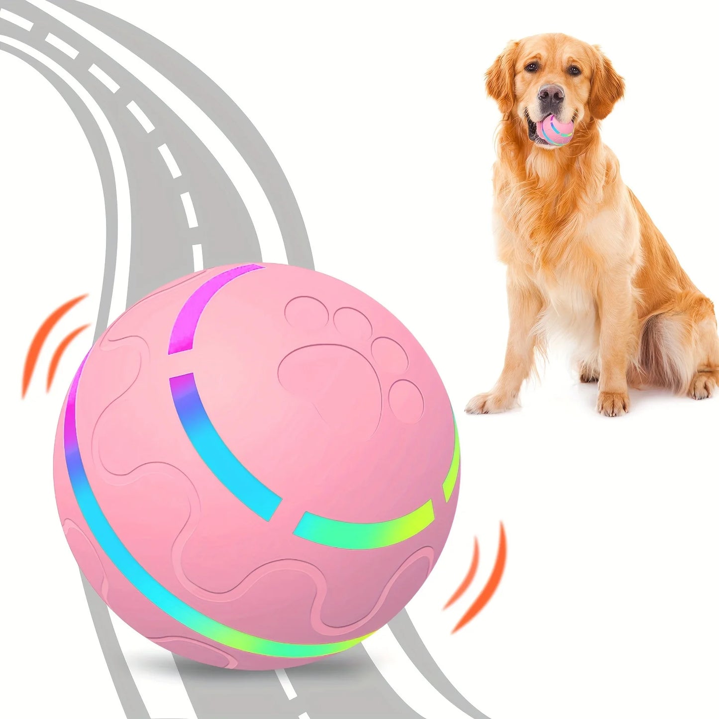 1Pc Interactive Pet Ball for Dogs - Automatic LED Flashing Motion Toy, Perfect for Playtime & Exercise, Ideal for Indoor & Outdo