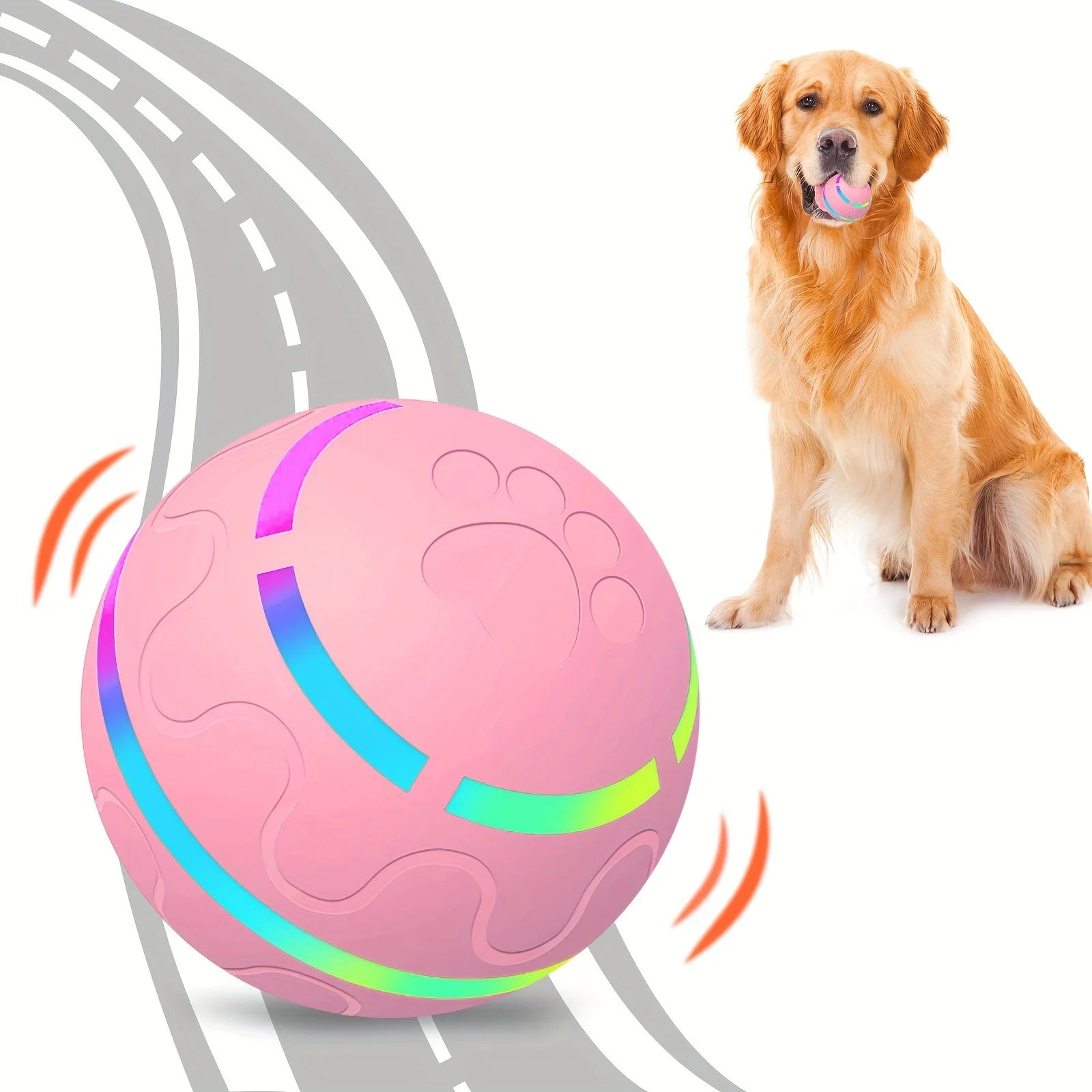 1Pc Interactive Pet Ball for Dogs - Automatic LED Flashing Motion Toy, Perfect for Playtime & Exercise, Ideal for Indoor & Outdo